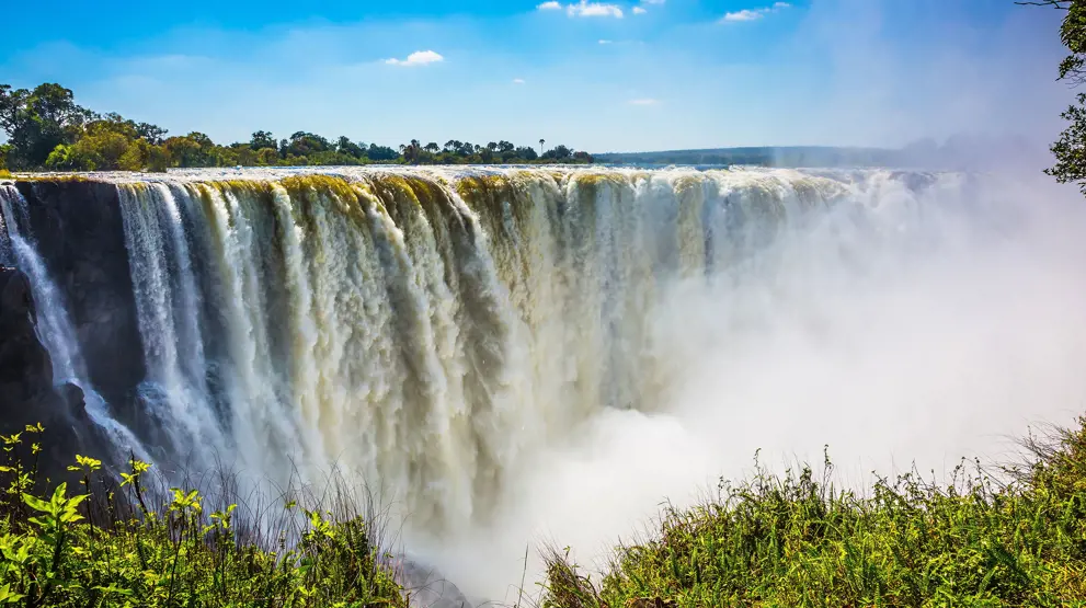 Den store hovedattraktion; verdens største vandfald, Victoria Falls.
